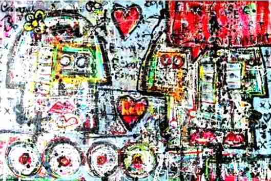 Conrad Bo — The Lovers in Superblur Antipointillism.