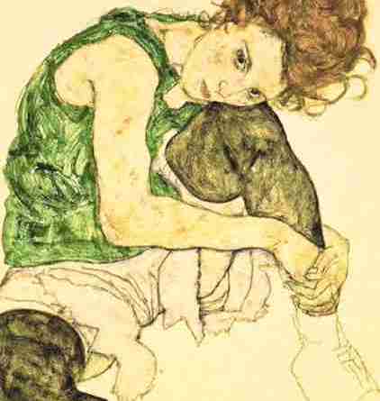 Egon Schiele - Woman Sitting with Leg Drawn Up