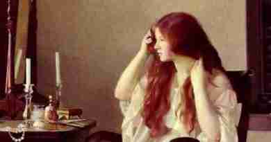 William Paxton - Girl combing her hair or Young girl with a mirror