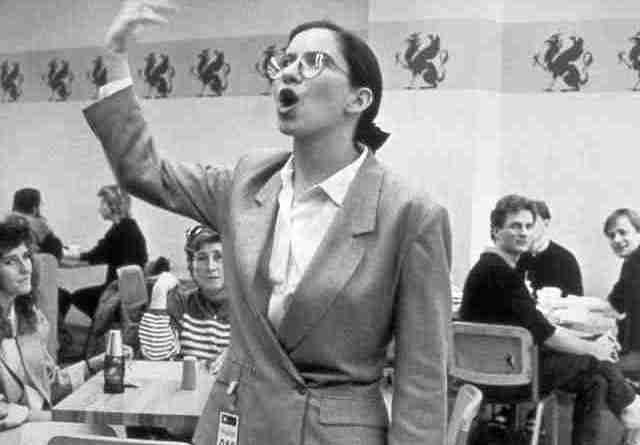 Andrea Fraser during her performance: Museum Highlights: A Gallery Talk (1989)