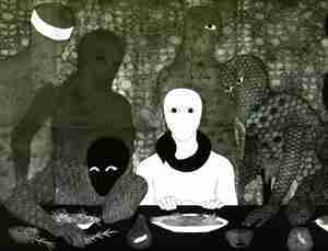 Belkis Ayón - detail of La Cena (The Supper)