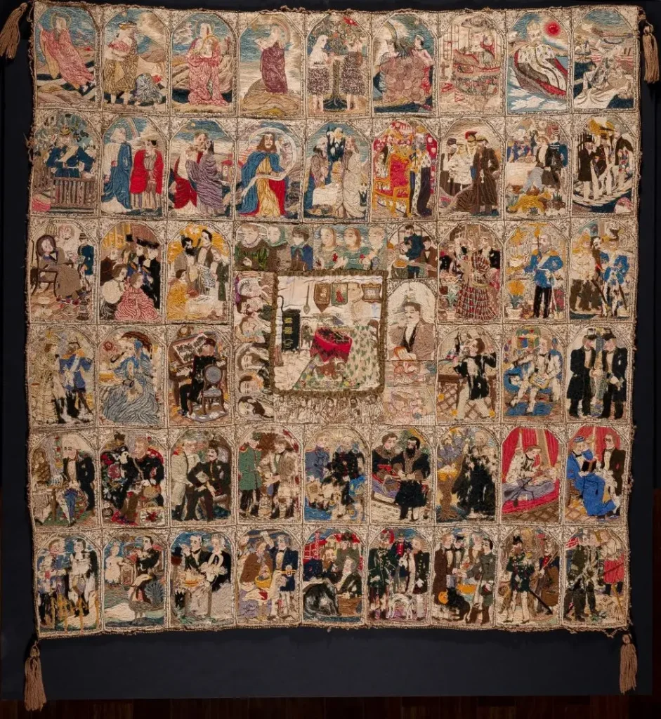 Johanne Nathalie Doebler, Tapestry of Life Scenes, Prinzhorn Collection