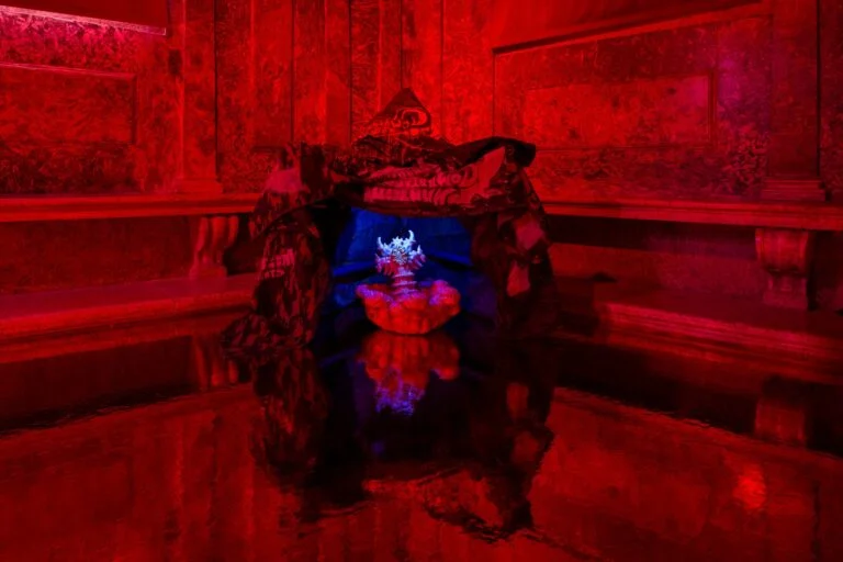 Natasha Tontey, The Phantom Combatants and the Metabolism of Disobedient Organs, 2026. Installation view at Ateneo Veneto, Venice, Italy. Commissioned by LAS Art Foundation and Amos Rex. © 2026 Natasha Tontey. Photo Jacopo La Forgia Natasha Tontey, The Phantom Combatants and the Metabolism of Disobedient Organs, 2026. Installation view at Ateneo Veneto, Venice, Italy. Commissioned by LAS Art Foundation and Amos Rex. © 2026 Natasha Tontey. Photo Jacopo La Forgia