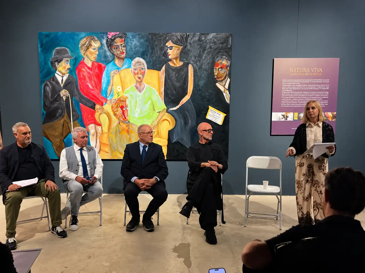 NATURA VIVA conference in Venice, with Angelo Orazio Pregoni’s painting displayed behind the speakers during the presentation. NATURA VIVA conference in Venice, with Angelo Orazio Pregoni’s painting displayed behind the speakers during the presentation.
